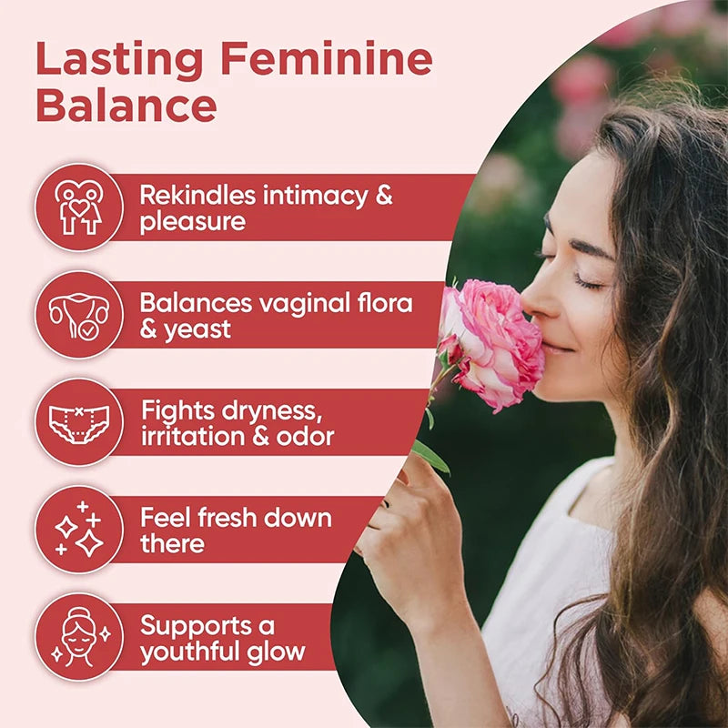 Women's Probiotic Capsules for Vaginal Health – pH Balance, Hyaluronic Acid & Vitamin C – 60 Capsules